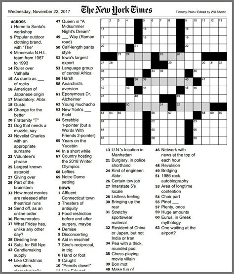 There are a total of 73 clues in December 5 2023 crossword puzzle. . Allowing for osmosis la times crossword clue